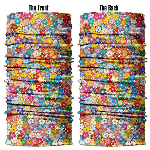 Obacle Seamless Face Mask Rave Bandana Men Women for Dust Sun Wind Protection - color: Multicolor Small Flower