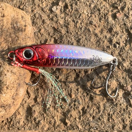Tripquips Saltwater Jigs Fishing Lures with Ultra-Sharp Hooks, Saltwater Spoon Lure for Tuna Salmon Grouper, Sea Fishing Jigging Lure, Trolling Spoon for Bass Fishing - color: 5PCS-15g/0.53oz