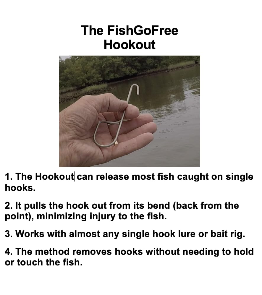 Hookout - Hook Remover, Fits Shirt Pocket, Providing Safe/No-Touch Fish Release (2-Pack)