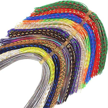 Fly-Tying-Materials-Rubber-Legs-Silicone-Rubber-Skirt 12-24 Colors Fly Tying Supplies - color: Flash Rubber Legs 12 Colors kit