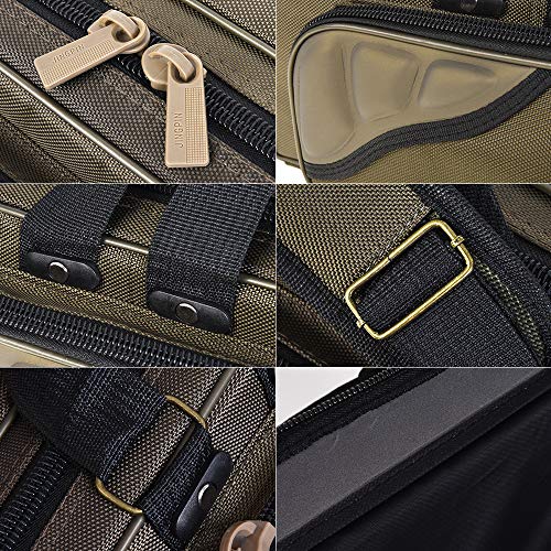 Lixada Fishing Rod Case Potable Canvas Fishing Pole Tools Reel Storage Bag Durable Fishing Gear Tackle Carry Cases 3 Layer, 90cm