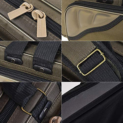 Lixada Fishing Rod Case Potable Canvas Fishing Pole Tools Reel Storage Bag Durable Fishing Gear Tackle Carry Cases 3 Layer, 90cm