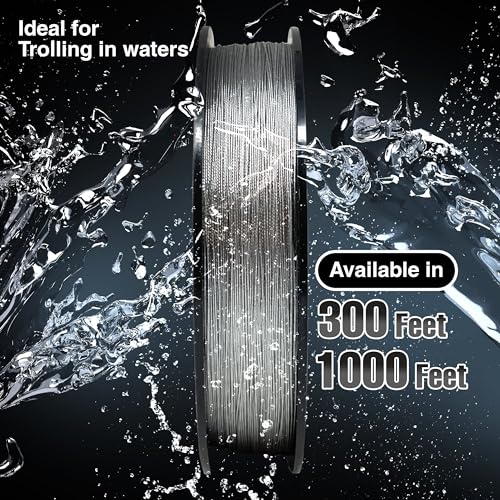 Reaction Tackle Stainless Steel Trolling Line - 30 Lb Marine Grade Single Strand Wire for Deep Trolling, Diving Disks and Toothy Saltwater and Freshwater Fish - size: 30 Lb / 300 Foot