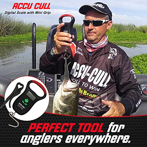Fish Culling System Digital Fish Scale with Mini Fish Gripper - 2-in-1 Combo Pack Weighing Fishing Gear - Fishing Accessories and Fishing Equipment to Add in Fishing Tools Kit
