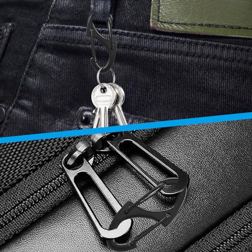 20 Pieces S Spring Snap Hook, Keychain Hook Metal Carabiner Clip, Double Snap Hook for Camping Fishing Hiking Outdoor Sports - style: 1.6"-Black