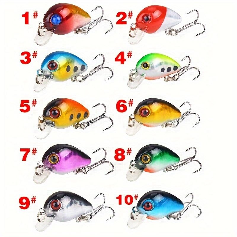 Premium Crankbait Fishing Lure Kit, Hard Bait Set with Treble Hooks, Wobbling Action Spoonbait for Bass, Pike, Carp, Saltwater Freshwater