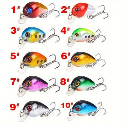 Premium Crankbait Fishing Lure Kit, Hard Bait Set with Treble Hooks, Wobbling Action Spoonbait for Bass, Pike, Carp, Saltwater Freshwater