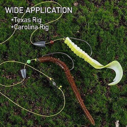 Dr.Fish EWG Hooks Bass Fishing Worm Hooks Extra Wide Gap Freshwater Fishing Carolina/Texas Rig - color: Black Nickel, size: #3/0-50 Pack