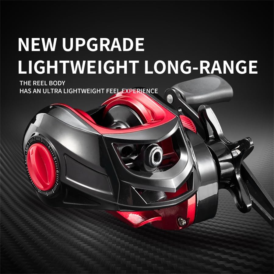 Rooblinos BR Baitcasting Fishing Reel Lightweight Aluminum Spool Fishing Reel 17.6Lbs Max Drag Magnetic Braking System 7.2:1 High-Speed Gear Ratio Saltwater Freshwater Baitcaster Reels