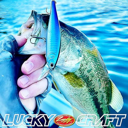 LUCKY CRAFT Pointer 100SP, Jerkbait Side by Side Action Tournament Winning Perfect Wobbling Freshwater Lake Bass Fishing Champion Bait - color: 445 French Pearl OB