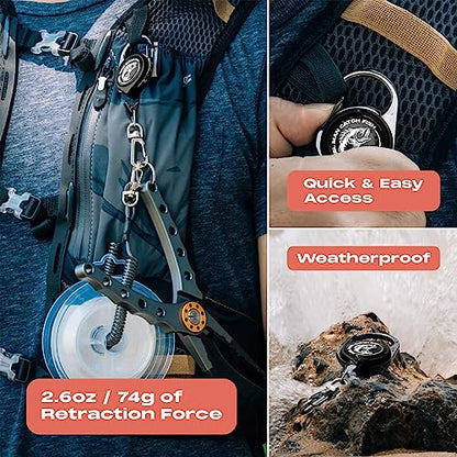 HOOK-EZE Fly Fishing Zinger Retractor (3 Pack), Fishing Knot Tying Cards to 8 Essential Fishing Knots, Come with A Fly Fishing Zinger Retractor