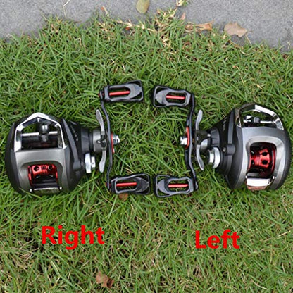 Diwa Baitcasting Fishing Reels Saltwater Freshwater Spincasting Reels Carbon Fiber Drag 18 LBS 12 + 1 Shielded Stainless Steel Ball Bearings Baitcasters Spool Sport Baitcast Reel - style: Right