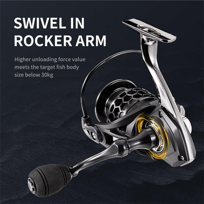 GTA Spinning Fishing Reel 5+1 Stainless BB Saltwater 2000/3000/4000 Series Fishing Spool Ultralight 17.6 lbs Aluminum Crappie or Catfish Reel De Pesca