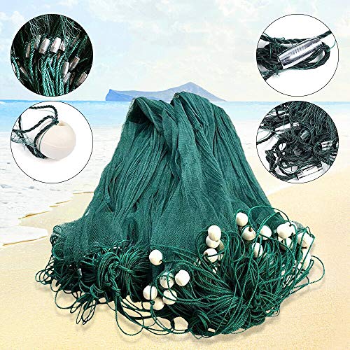6.5 x 33 ft /10 x 65 ft Fishing Drag Net Fish Beach Polyethylene Mesh Float Bait Trap Durable with PVC Foam Float Bobbers Lead Sinkers for Ponds, Creeks, Rivers - size: 10x65ft