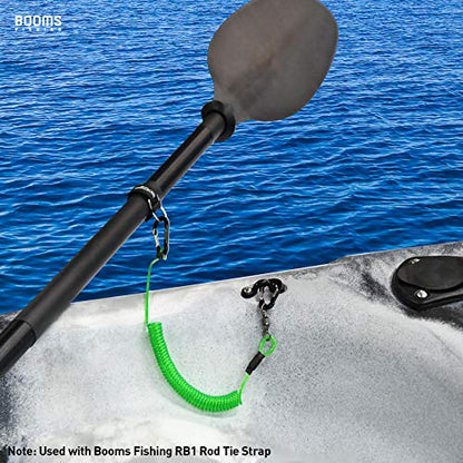 Booms Fishing T02 Fishing Pole Tether, Kayak Paddle Leash, Paddle Board Fishing Accessories, Heavy Duty Fishing Lanyard for Fishing Tools/Rods/Paddles - color: Green with 5.9" RB1 Belt, 2pcs