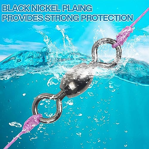 Shaddock Fishing 300pcs Barrel Swivels Fishing Tackles Saltwater Freshwater - color: 300pcs Black Crane Swivels