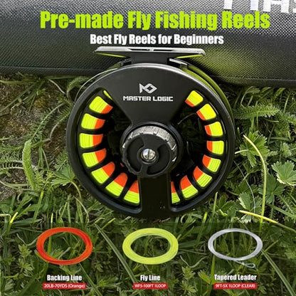 Fly Fishing Rod and Reel Combo Starter Kit, Graphite Fly Rod with Cork Handle, Die Cast Aluminum Reel, Fly Box Case & Fishing Flies and Carrying Case and Accessories - style: 5/6wt - 9' - 4 Pc