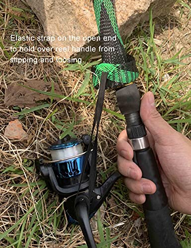 Rod Socks Fishing Rod Sleeve, Rod Covers for Spinning Baitcasting Rod Fishing Pole Covers with Elastic Strap