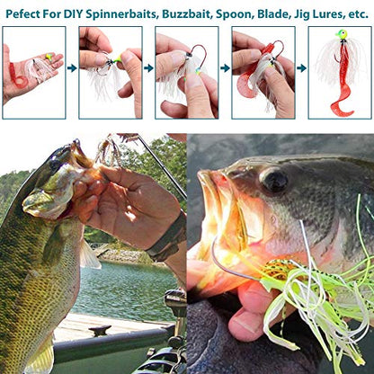 OROOTL Silicone Jig Skirts Spinnerbait Skirt Replacement Bass Fishing Lures for DIY Spinner Baits Buzzbaits Squid Jig Accessories - color: A-Skirts-12pcs