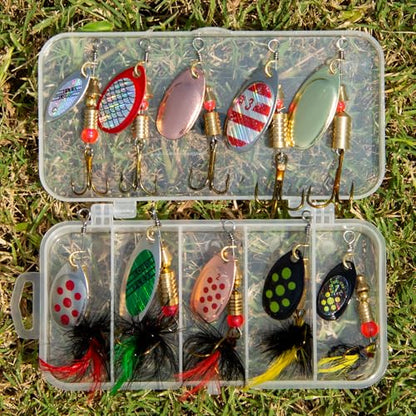 Rooster Tail Fishing Lures – Inline Spinner Baits Kit for Trout, Bass & Salmon – Effective in Freshwater, Streams & Fast Currents - color: 10pcs-style B