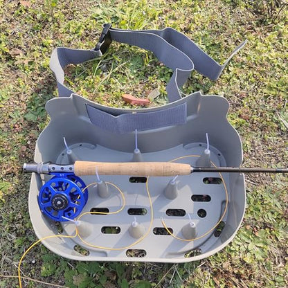 Fly Line Basket Authentic Danish Fisker Design Fishing Stripping Basket Ergonomic Smooth Curved Super Light Tangles with Silicone Spike for Line Tray - color: New Grey