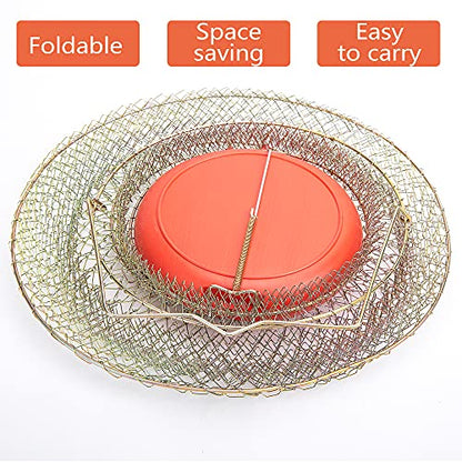 codree Floatable Galvanized Steel Wire Fish Basket, Collapsible Floatable Wire Fishing Basket, Portable Floating Fishing Net Baskets, Robust and Easy to Use