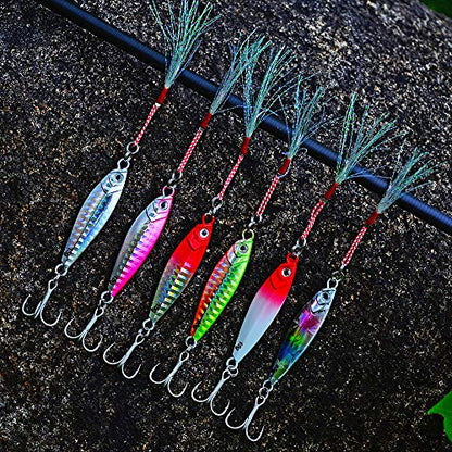 Dyxssm Jigs Fishing Spoons Hard Lures Spinners Jigging Bait 7g 10g 15g 20g 30g (Pack of 6) - size: 7 g / 0.25 oz