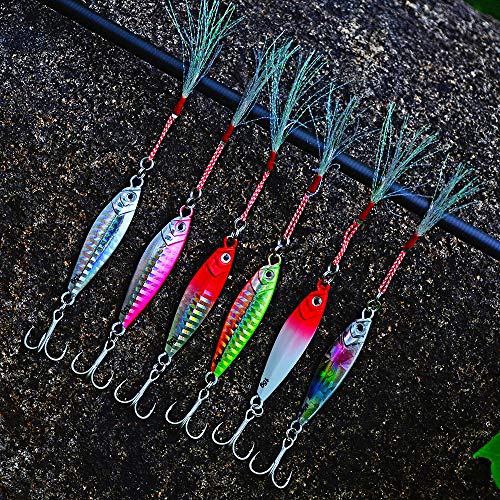 Dyxssm Jigs Fishing Spoons Hard Lures Spinners Jigging Bait 7g 10g 15g 20g 30g (Pack of 6) - size: 30 g / 1.06 oz