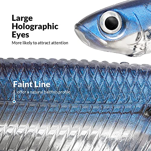QualyQualy Soft Plastic Swimbait Paddle Tail Shad Lure Soft Bass Shad Bait Minnow Paddle Tail Swim Bait for Bass Trout Walleye Crappie - 2.75in, 3.14in, 3.94in, 5in - color: 2#, size: 3.14in - 6Pcs