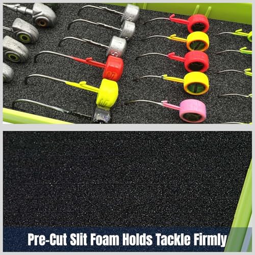 Sturdy Dual Sided Small Tackle Box Organizer, Waterproof Sealed Clear Fishing Tackle Box Tray Storage Case with Slit Foam for Jig Heads-Flies-Spoons-Rigs and Lures (FN0802) - style: FN0802
