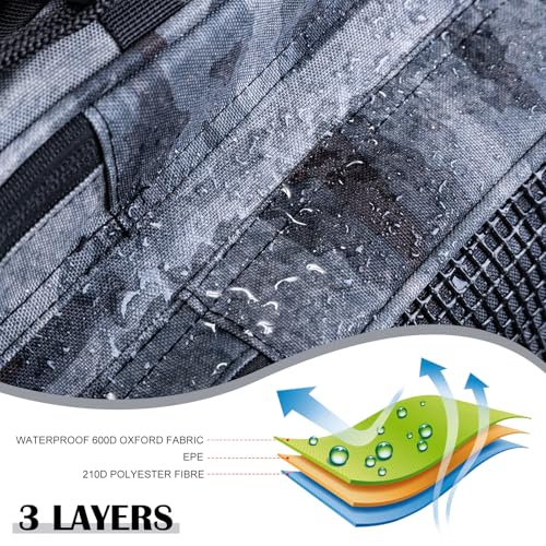 Goture Large Tackle Bag,Store Up to 8PCS 3700 Plus 4PCS 3600 Tackle Trays(Not Included),Water Resistant Saltwater Gear Storage Big Fishing Bag with EVA Bottom,Gifts for Men(21.65"x11.8"x15.16") - color: A1 Camo 1 Extra Large Without Trays