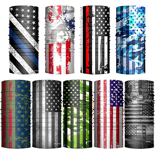 VCZUIUC Neck Gaiter Face Cover Mask Balaclava for Men and Women - color: 9pcs Flag -a, size: One Size