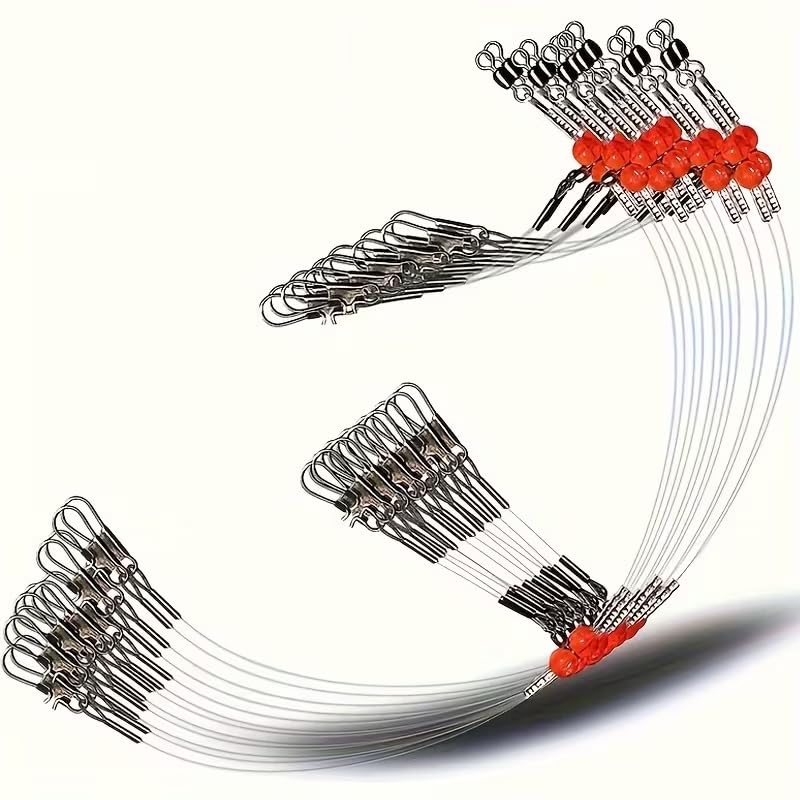 YOTO Fishing Leaders,Saltwater Tackle Rig with Swivels Snap, High-Strength Fishing Wire Gear Equipment for Lures Bait Or Hooks,1Arm and 2Arm - color: White Nylon Leaders, style: 2arm，12pack