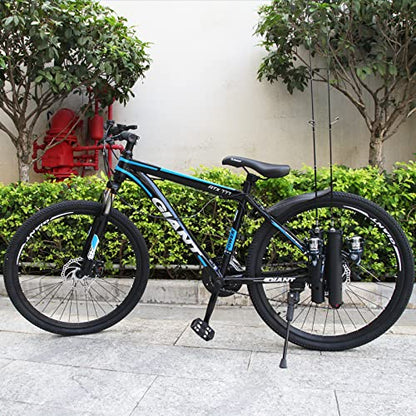 Fishing Rod Holder, Secures Fishing Pole to Bicycle,2 Tubes Rod Holder, Holds 2 Rods, Easy to Mount, Rod Rack for Bicycle Fishing