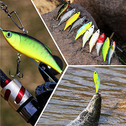 Sougayilang Minnow Fishing Lures Crankbaits Set Fishing Hard Baits Swimbaits Boat Topwater Lures for Trout Bass Perch Fishing - color: Style-B 10PCS