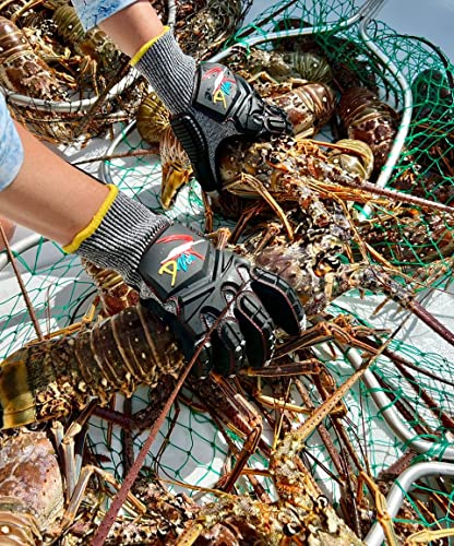 D Vein Lobster Diving Gloves, Cut & Puncture Resistant for Spearfishing - size: X-Large