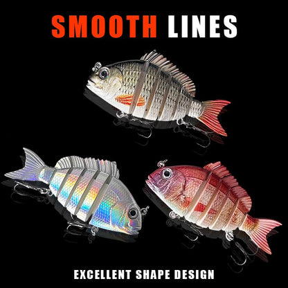 3pcs Multi-Jointed Panfish Bluegill Swimbait Hard Sinking Bass Fishing Lure with Sharp Treble Hooks, Lifelike Fishing Lures for Bass Trout Walleye Crappie, Amazing Swimbaits Gift - color: 02 3pcs -3.15inches