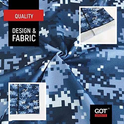 UPF 50+ Fishing Neck Gaiter - UV Face Mask Sun Protection for Men Women | Moisture-Wicking, Quick-Drying, Built-in SPF, UVA/UVB Blocking, Hunting Camo Design, Versatile Headwear - color: Digital Navy Camo