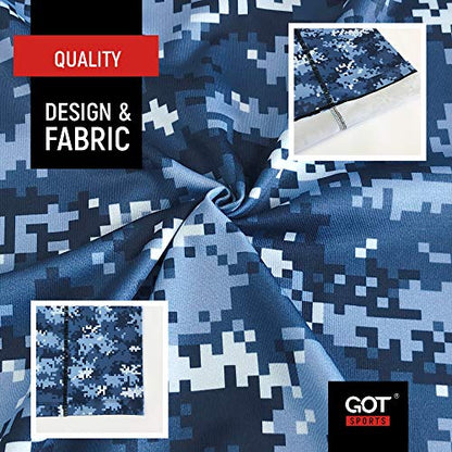 UPF 50+ Fishing Neck Gaiter - UV Face Mask Sun Protection for Men Women | Moisture-Wicking, Quick-Drying, Built-in SPF, UVA/UVB Blocking, Hunting Camo Design, Versatile Headwear - color: Digital Navy Camo