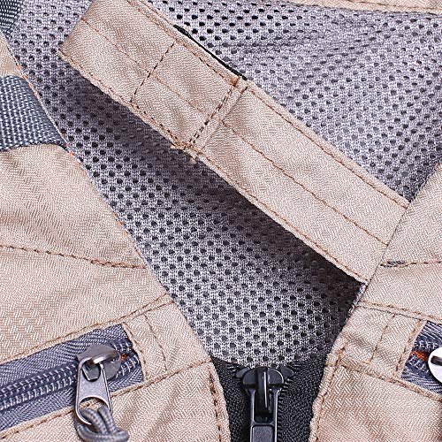 Raprance Fly Fishing Vest Backpack - Adjustable Lightweight and Quick-Dry, with 17 Pocketsfor Trout Bass Saltwate - color: Fv01-khaki