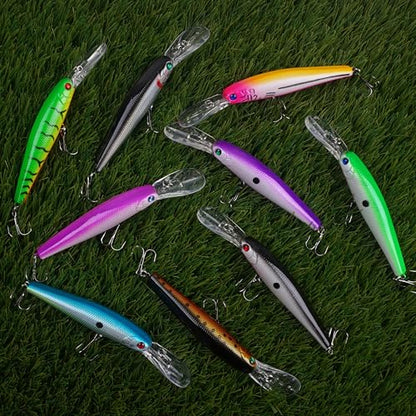 Minnow Fishing Lures Hard Baits Kit,10pcs Deep Diving Crankbaits Swimbaits Life-Like Walleye Lure for Bass Trout Pike Freshwater Saltwater Lures Kit
