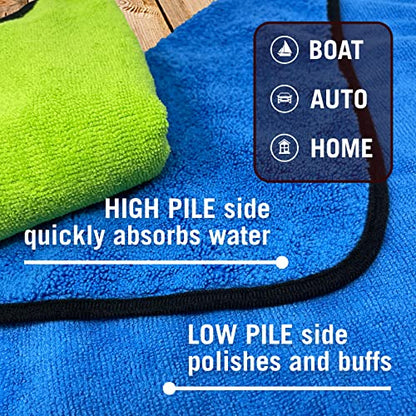 Better Boat 12 Pack Microfiber Cloth Kit, Lint-Free Cleaning Towels for Cars, Boats, and Home, Thick Large Microfiber Cleaning Cloths, Bulk Set