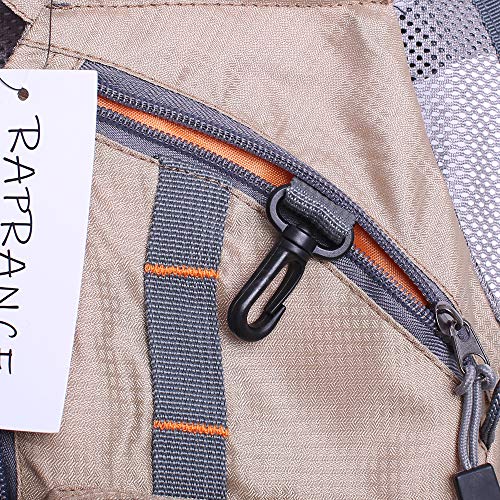 Raprance Fly Fishing Vest Backpack - Adjustable Lightweight and Quick-Dry, with 17 Pocketsfor Trout Bass Saltwate - color: Fv01-khaki