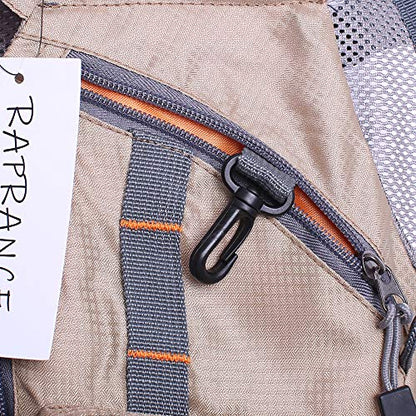 Raprance Fly Fishing Vest Backpack - Adjustable Lightweight and Quick-Dry, with 17 Pocketsfor Trout Bass Saltwate - color: Fv01-khaki