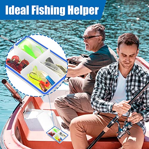 4 Pcs Mini Waterproof Tackle Organizer - Small Fly Fishing Box with Dividers for Hooks, Flies, Beads & Lures - size: 4in(L)×2.5in(W)×1in(H)