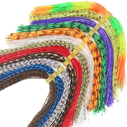 Fly-Tying-Materials-Rubber-Legs-Silicone-Rubber-Skirt 12-24 Colors Fly Tying Supplies - color: Grizzly Micro Legs 12 Colors kit