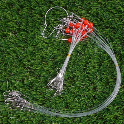 Fishing Leaders Saltwater Tackle Rig Surf Fishing Rigs with Swivel Snaps High Strength Wire Leader Bottom Rigs Fishing Gear Equipment for Lures Bait Hooks - color: White Nylon, style: 1 Arm-12pcs