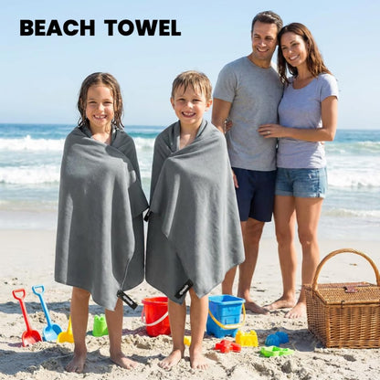 EPAuto 2-Pack Microfiber Quick Dry Travel Towel Set, Gray | Lightweight, Super Absorbent, Compact, 60"x30" & 24"x15", for Gym/Camping/Beach/Yoga/Backpacking - color: Grey