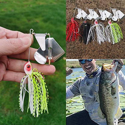 Fishing Lures Buzzbait Spinnerbait Topwater Lure for Bass Pike Fishing 4pcs/Package