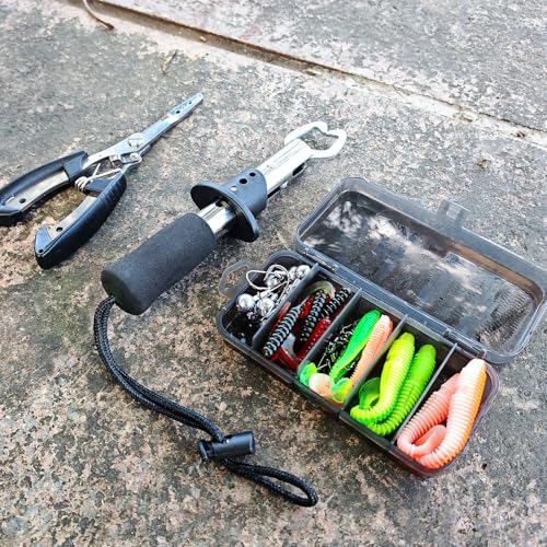2 Pack Telescopic Fishing Rod and Reel Combo, 2PCS 6.9ft/2.1m Collapsible Fishing Pole, 2PCS Spinning Reel Complete Fishing Kit with Lures Hooks Pliers for Freshwater Travel Beginners - color: Black